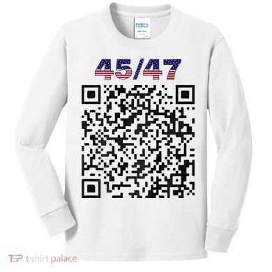 Funny Qr President Trump 4547 Trump Dancing Code Kids Long Sleeve Shirt