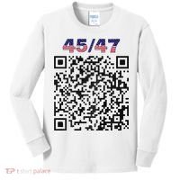 Funny Qr President Trump 4547 Trump Dancing Code Kids Long Sleeve Shirt thumb 0