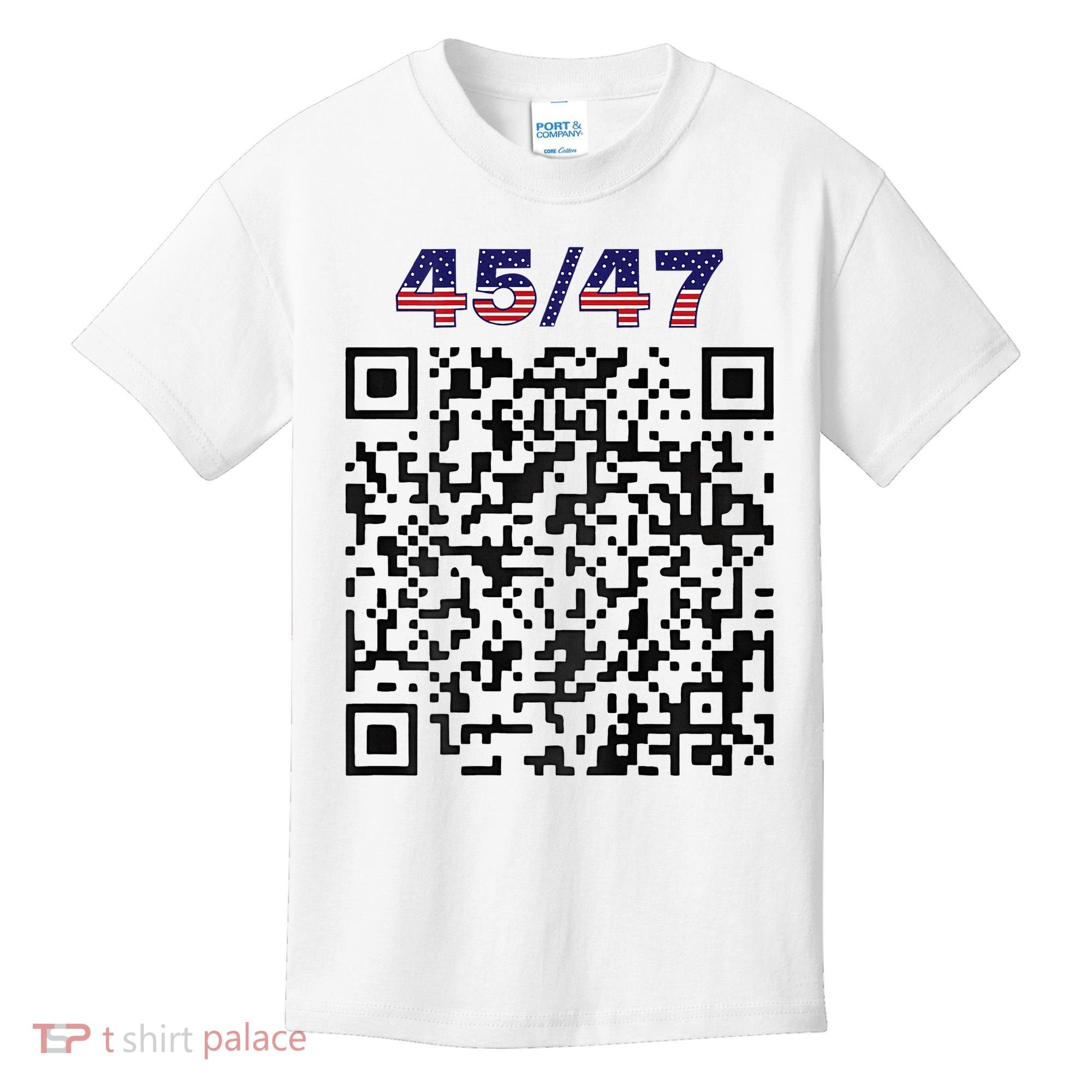 Funny Qr President Trump 4547 Trump Dancing Code Kids T-Shirt