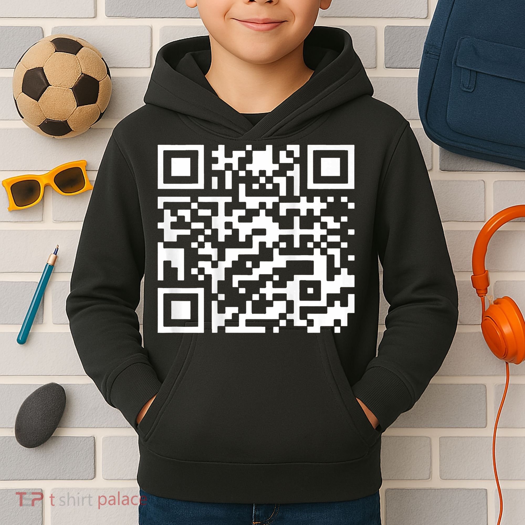 Funny Qr President Trump 45 47 Trump Dancing Code Kids Hoodie