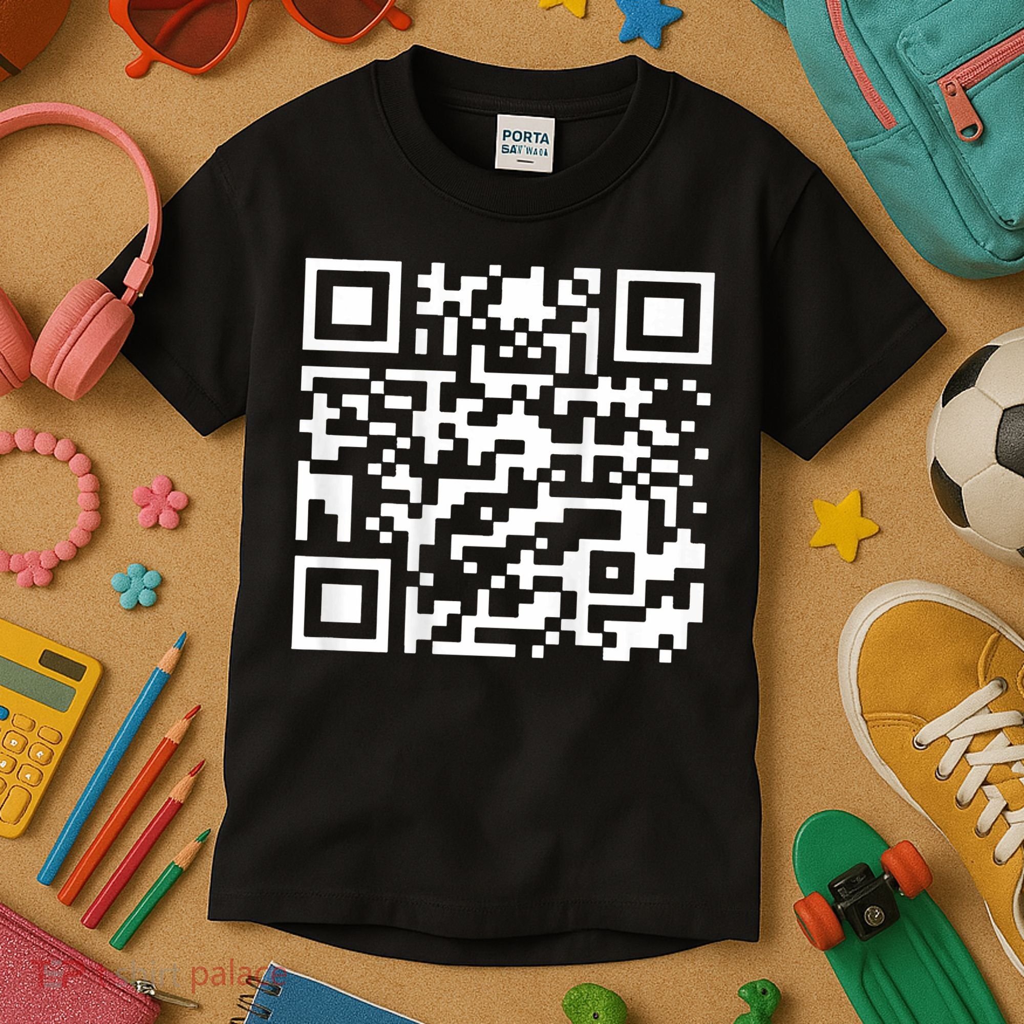 Funny Qr President Trump 45 47 Trump Dancing Code Kids T-Shirt