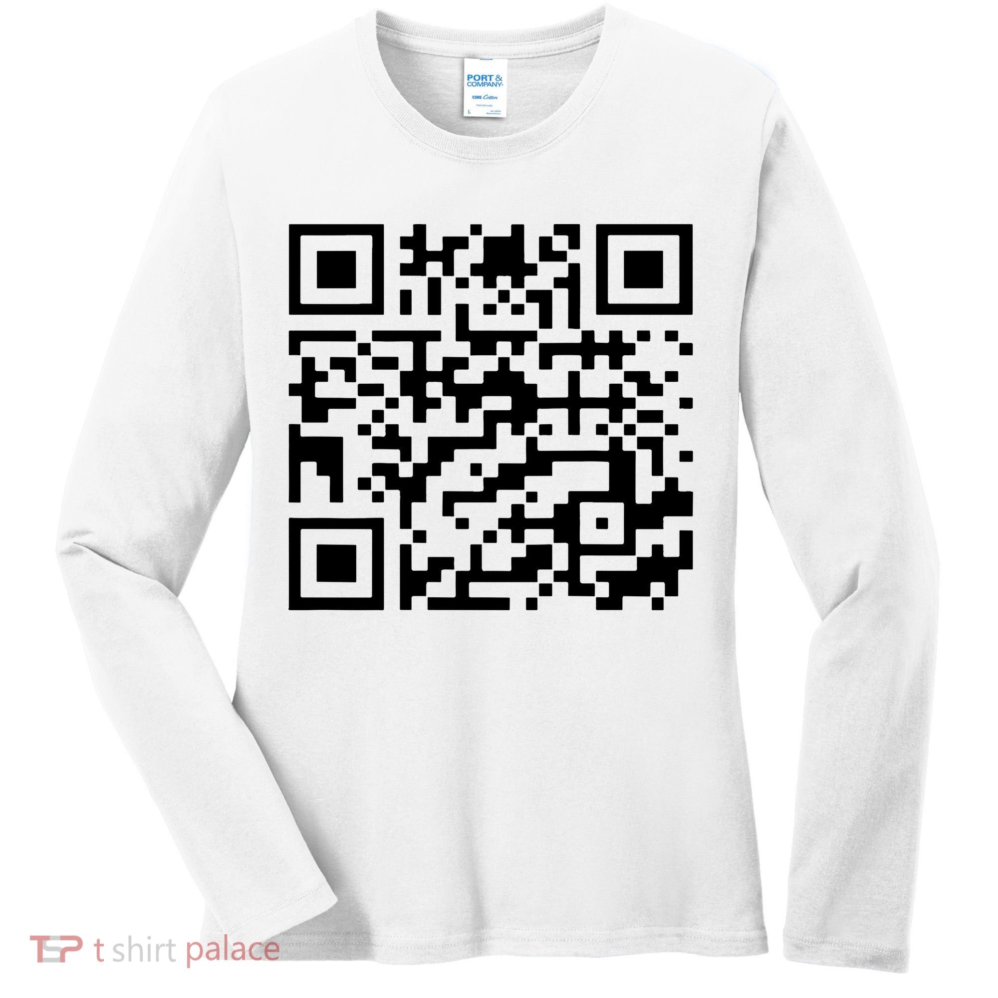 Funny Qr President Trump 45/47 Trump Dancing Code Women's Long Sleeve Shirt