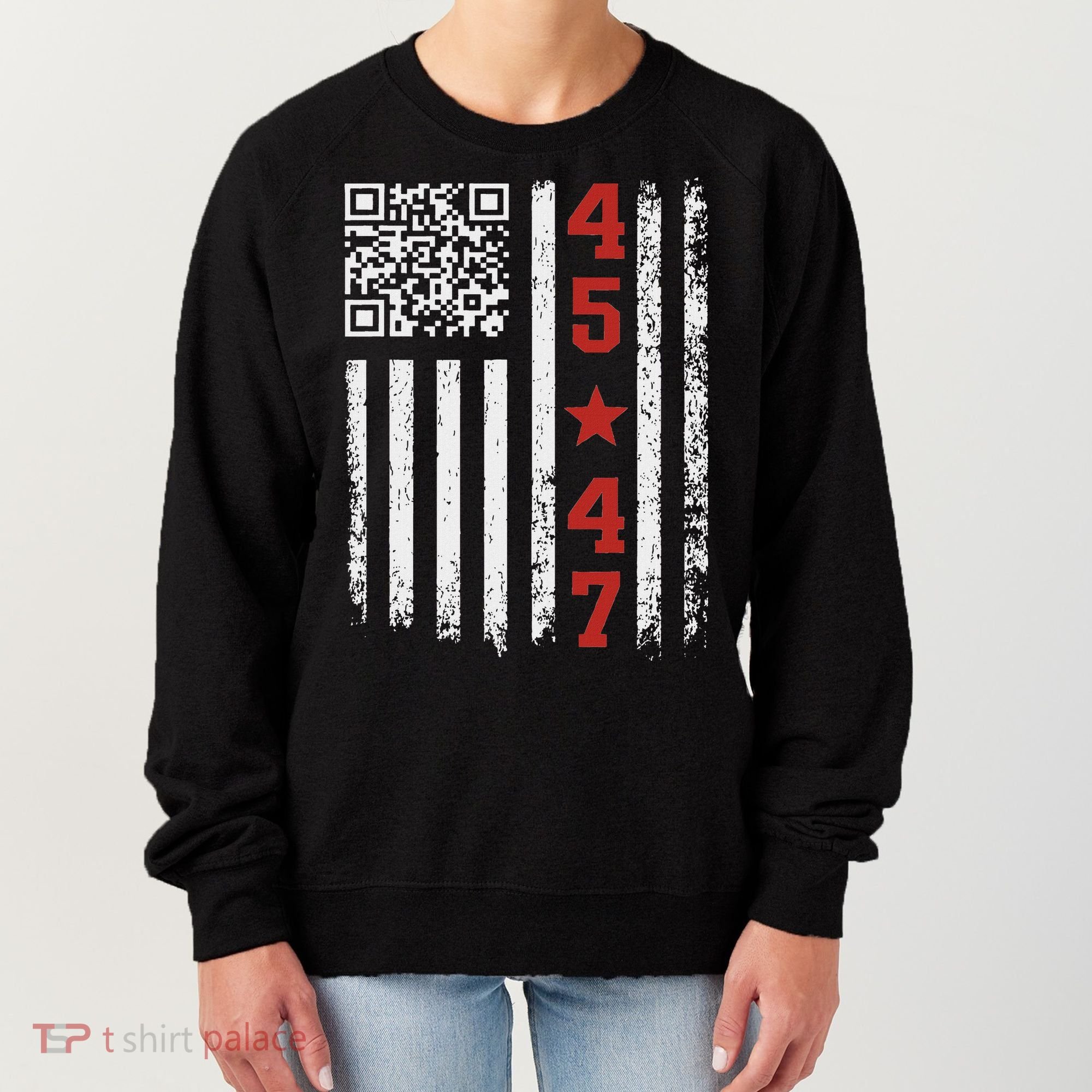 Funny Qr President Trump Dance Code Women's Sweatshirt