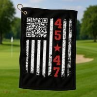 Funny Qr President Trump Dance Code Golf Towel thumb 1