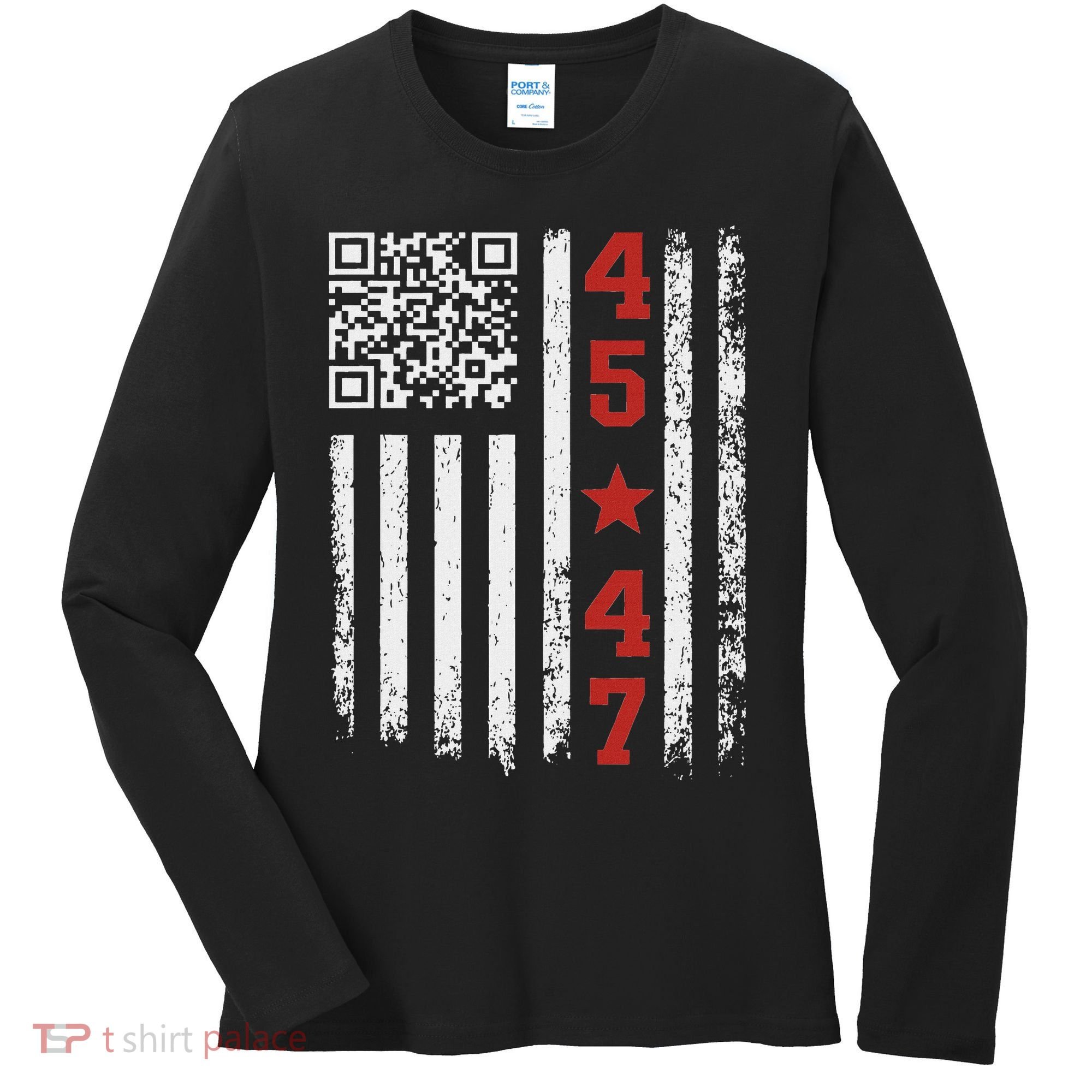 Funny Qr President Trump Dance Code Women's Long Sleeve Shirt