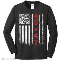 Funny Qr President Trump Dance Code Kids Long Sleeve Shirt thumb 0