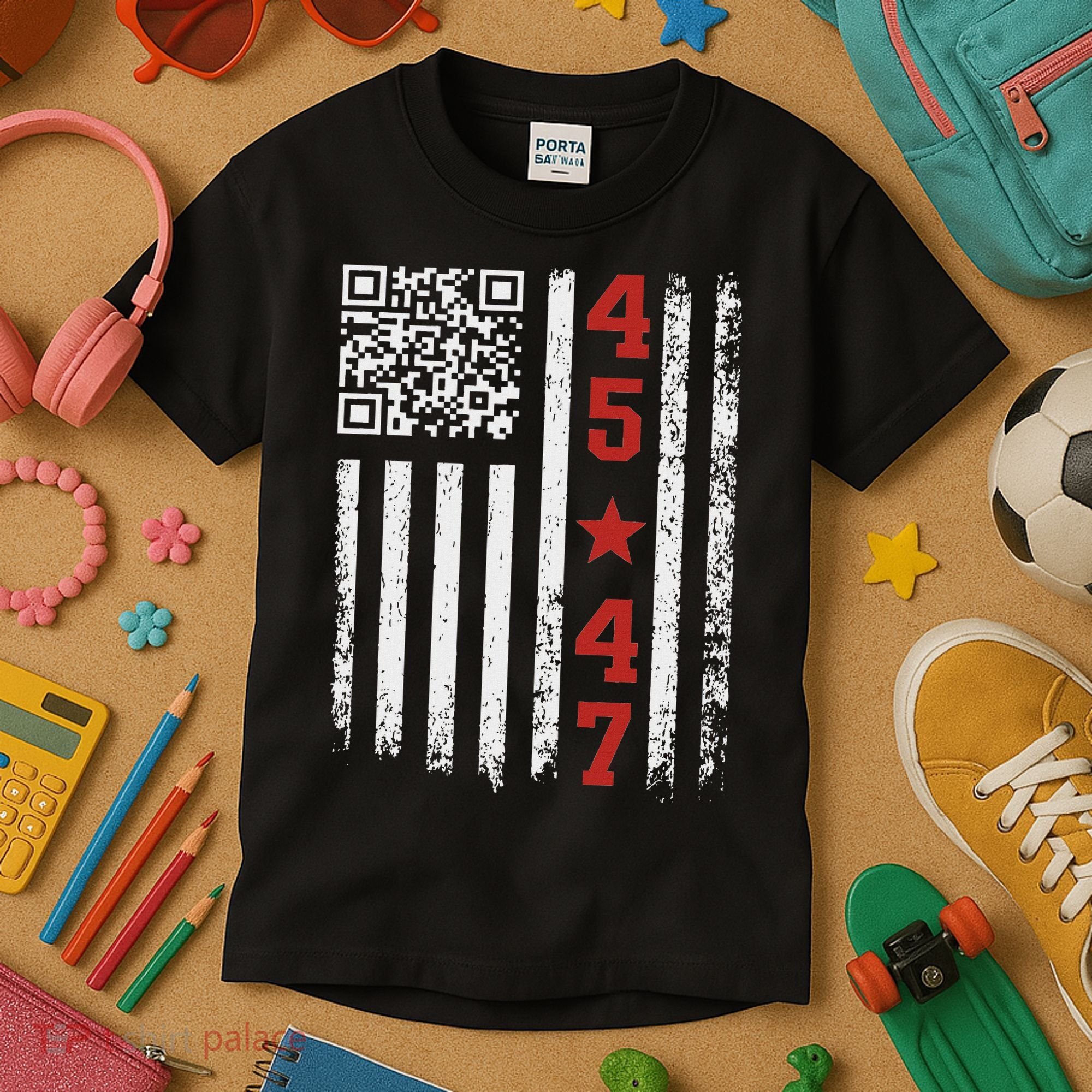 Funny Qr President Trump Dance Code Kids T-Shirt