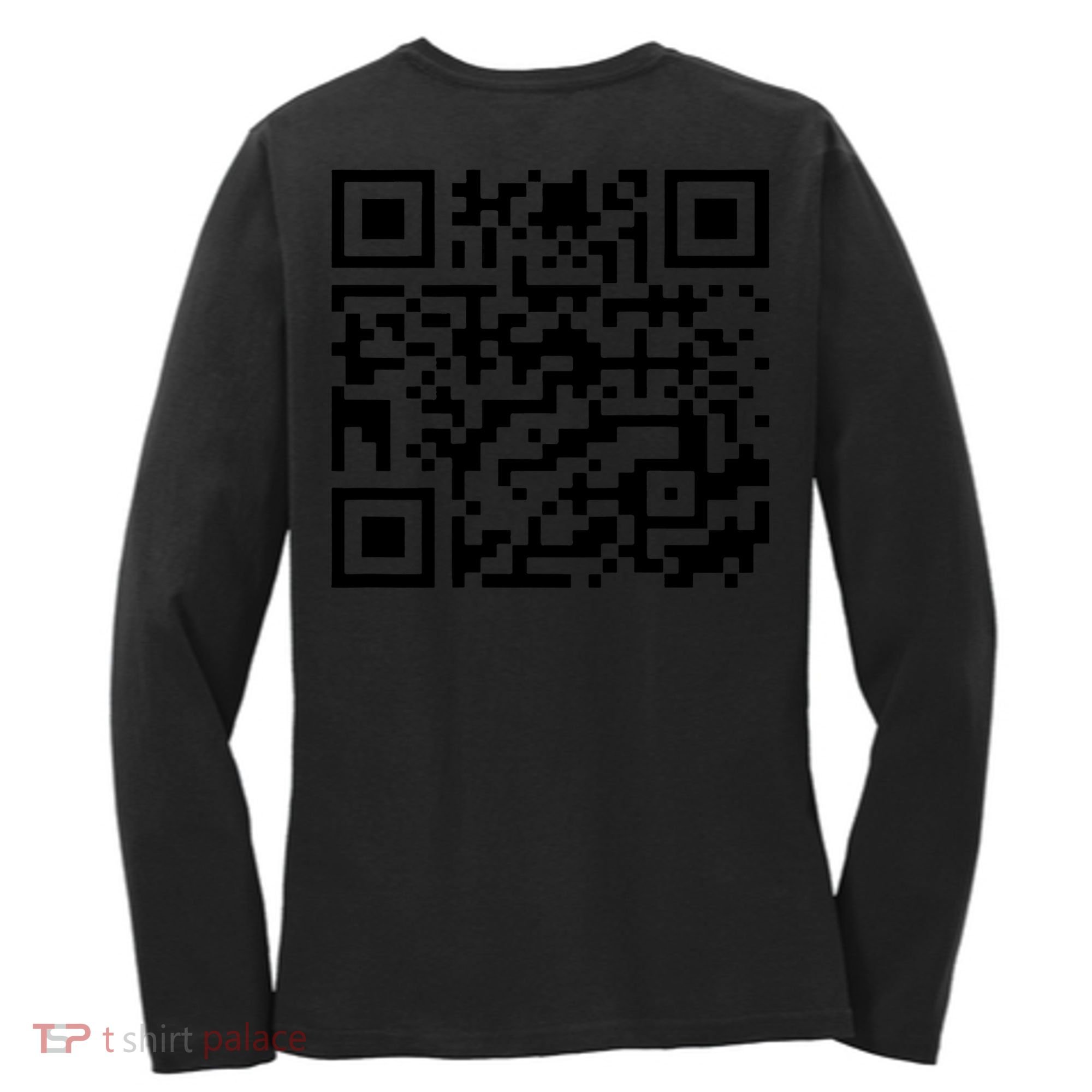 Funny Qr President Trump 45/47 Trump Dancing Code (Back) Women's Long Sleeve Shirt