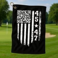 Funny Qr President Trump 4547 Trump Dancing Code Golf Towel thumb 1