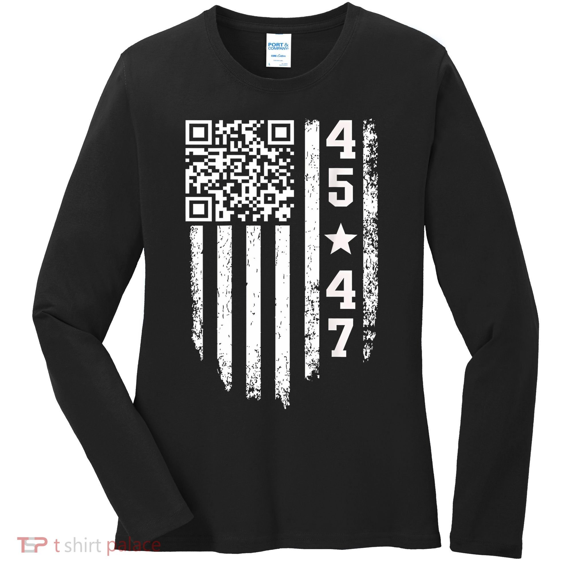 Funny Qr President Trump 4547 Trump Dancing Code Women's Long Sleeve Shirt