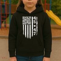 Funny Qr President Trump 4547 Trump Dancing Code Kids Hoodie thumb 3