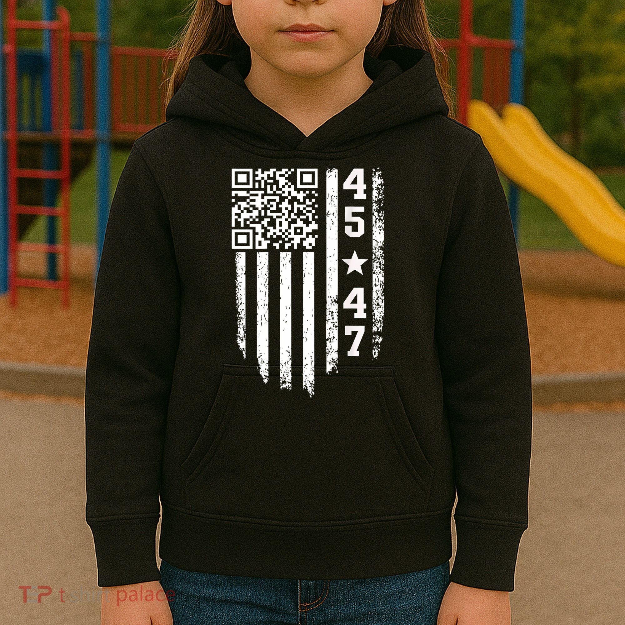 Funny Qr President Trump 4547 Trump Dancing Code Kids Hoodie
