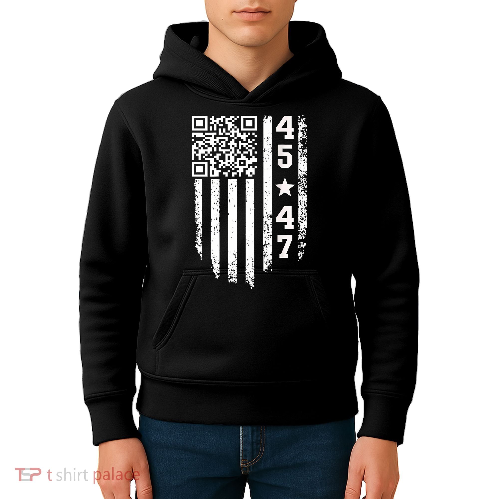 Funny Qr President Trump 4547 Trump Dancing Code Kids Hoodie