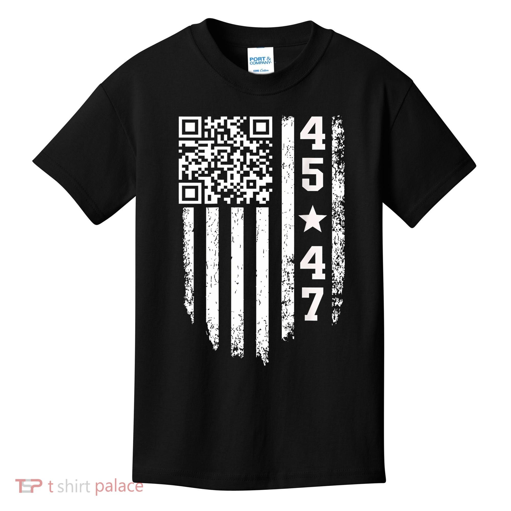Funny Qr President Trump 4547 Trump Dancing Code Kids T-Shirt
