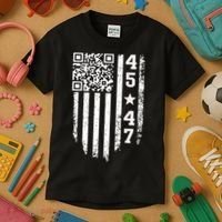 Funny Qr President Trump 4547 Trump Dancing Code Kids T-Shirt thumb 3