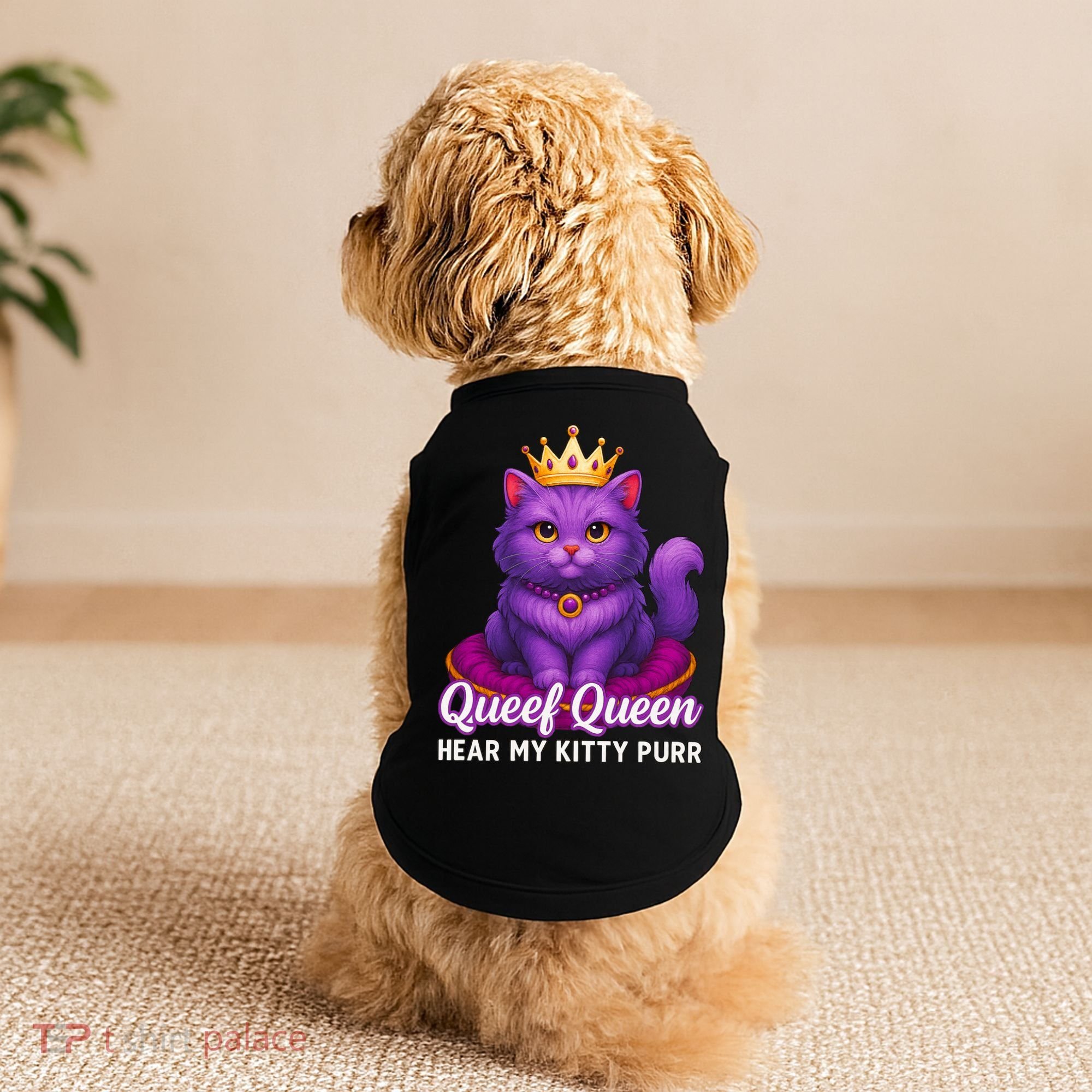 Funny Queef Queen Cat Hear My Kitty Purr Doggie Tank