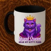 Funny Queef Queen Cat Hear My Kitty Purr Coffee Mug thumb 2