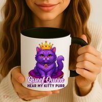 Funny Queef Queen Cat Hear My Kitty Purr Coffee Mug thumb 3