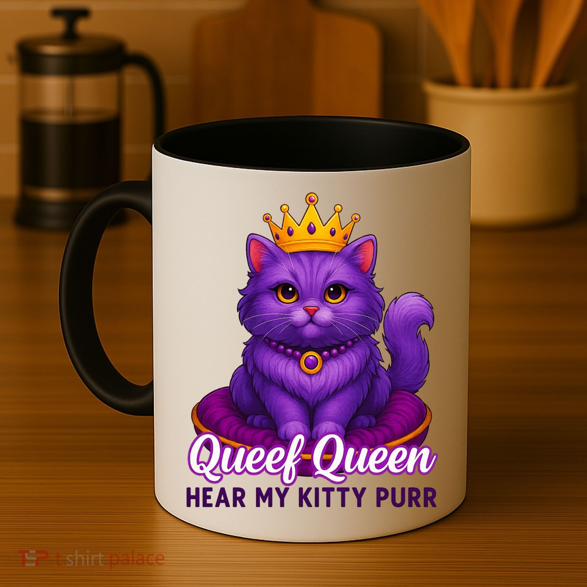 Funny Queef Queen Cat Hear My Kitty Purr Coffee Mug