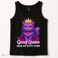 Funny Queef Queen Cat Hear My Kitty Purr Tank Top thumb 2