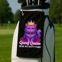 Funny Queef Queen Cat Hear My Kitty Purr Golf Towel thumb 2