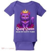 Funny Queef Queen Cat Hear My Kitty Purr Baby Bodysuit thumb 0