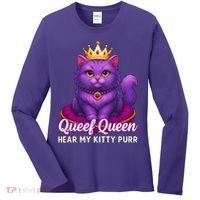 Funny Queef Queen Cat Hear My Kitty Purr Women's Long Sleeve Shirt thumb 0
