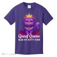 Funny Queef Queen Cat Hear My Kitty Purr Kids T-Shirt thumb 0