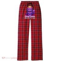 Funny Queef Queen Cat Hear My Kitty Purr Women's Flannel Plaid Pajama Pants thumb 0