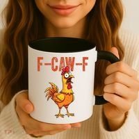 F-Caw-F Quote Rooster Meme Coffee Mug thumb 3
