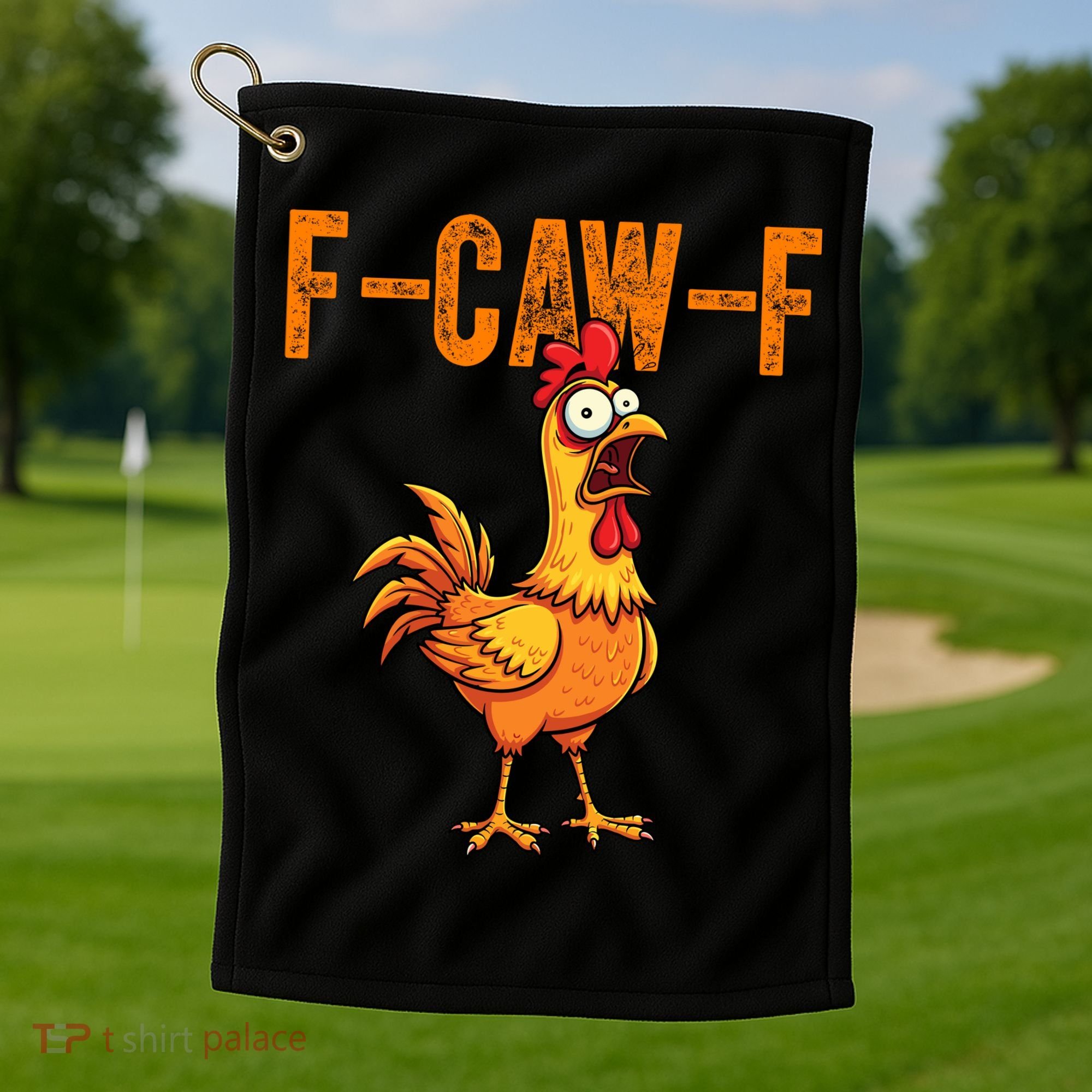 F-Caw-F Quote Rooster Meme Golf Towel