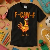 F-Caw-F Quote Rooster Meme Kids T-Shirt thumb 3
