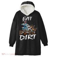 Funny Quad Rider Eat Dirt ATV Biker Quad Saying Hooded Wearable Blanket thumb 0