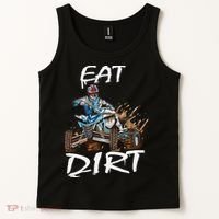 Funny Quad Rider Eat Dirt ATV Biker Quad Saying Tank Top thumb 2