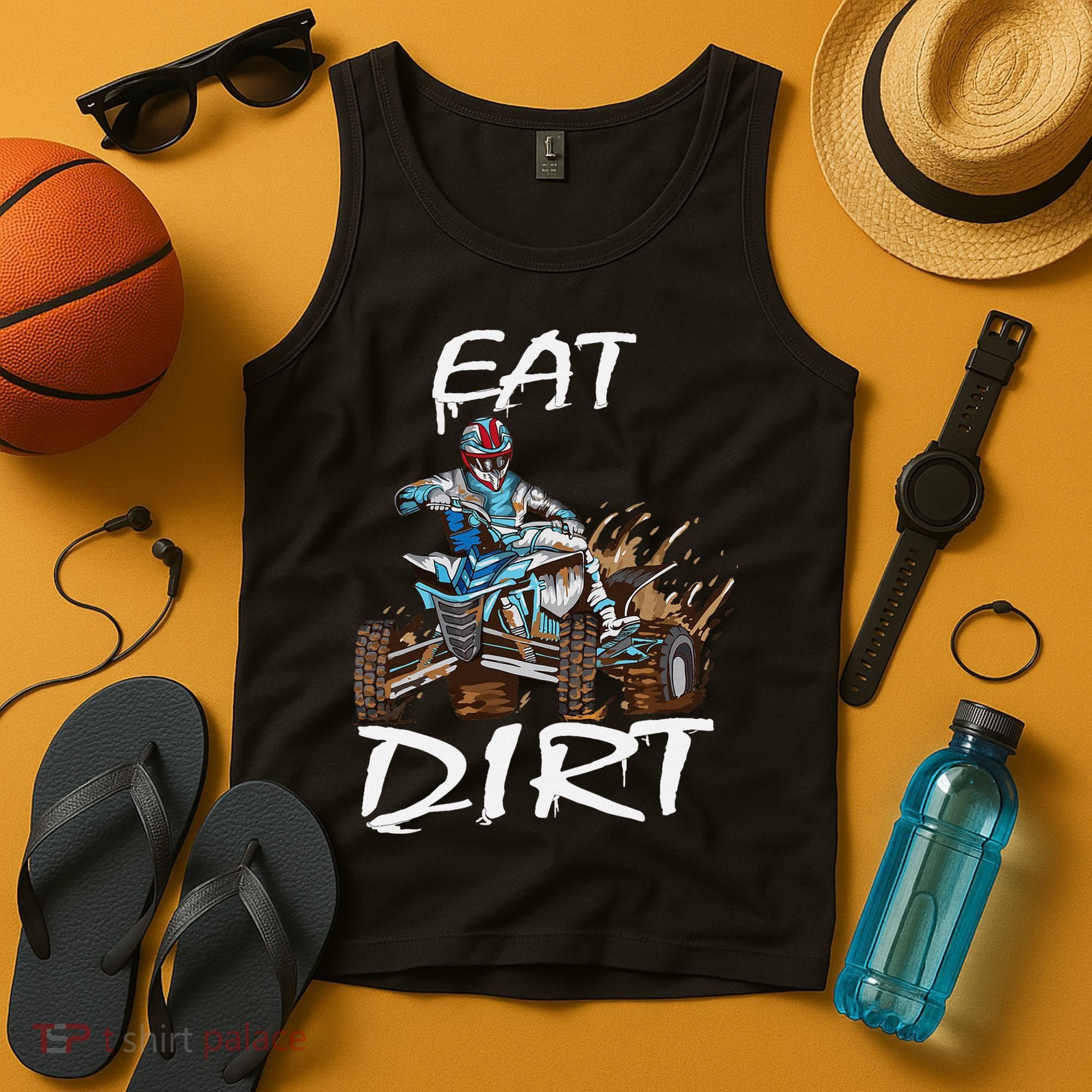 Funny Quad Rider Eat Dirt ATV Biker Quad Saying Tank Top