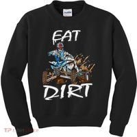 Funny Quad Rider Eat Dirt ATV Biker Quad Saying Kids Sweatshirt thumb 0