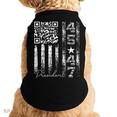Funny Qr Scan Me President 4547 Trump Dancing Code Doggie Tank