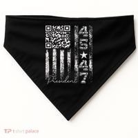 Funny Qr Scan Me President 4547 Trump Dancing Code USA-Made Doggie Bandana thumb 0