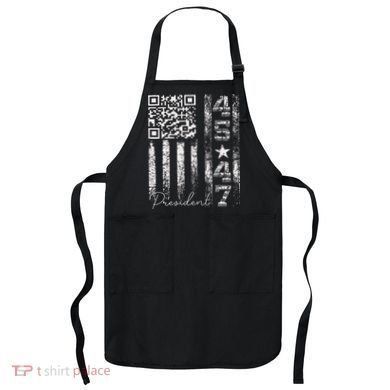 Funny Qr Scan Me President 4547 Trump Dancing Code Apron