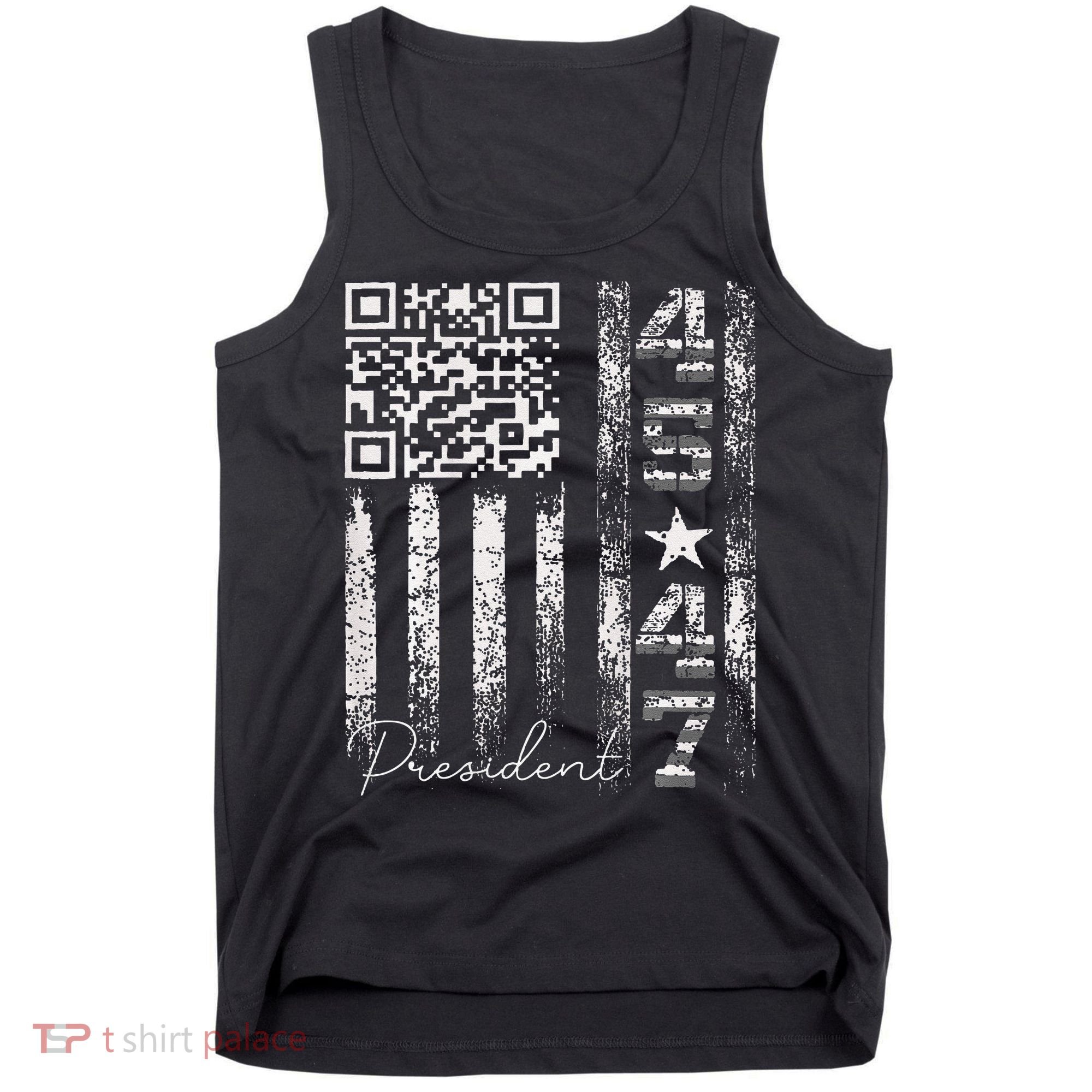 Funny Qr Scan Me President 4547 Trump Dancing Code Tank Top
