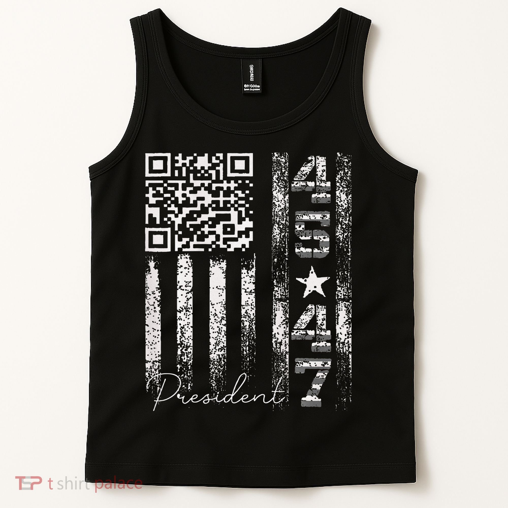 Funny Qr Scan Me President 4547 Trump Dancing Code Tank Top
