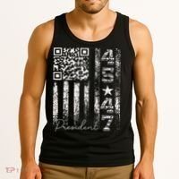 Funny Qr Scan Me President 4547 Trump Dancing Code Tank Top thumb 3