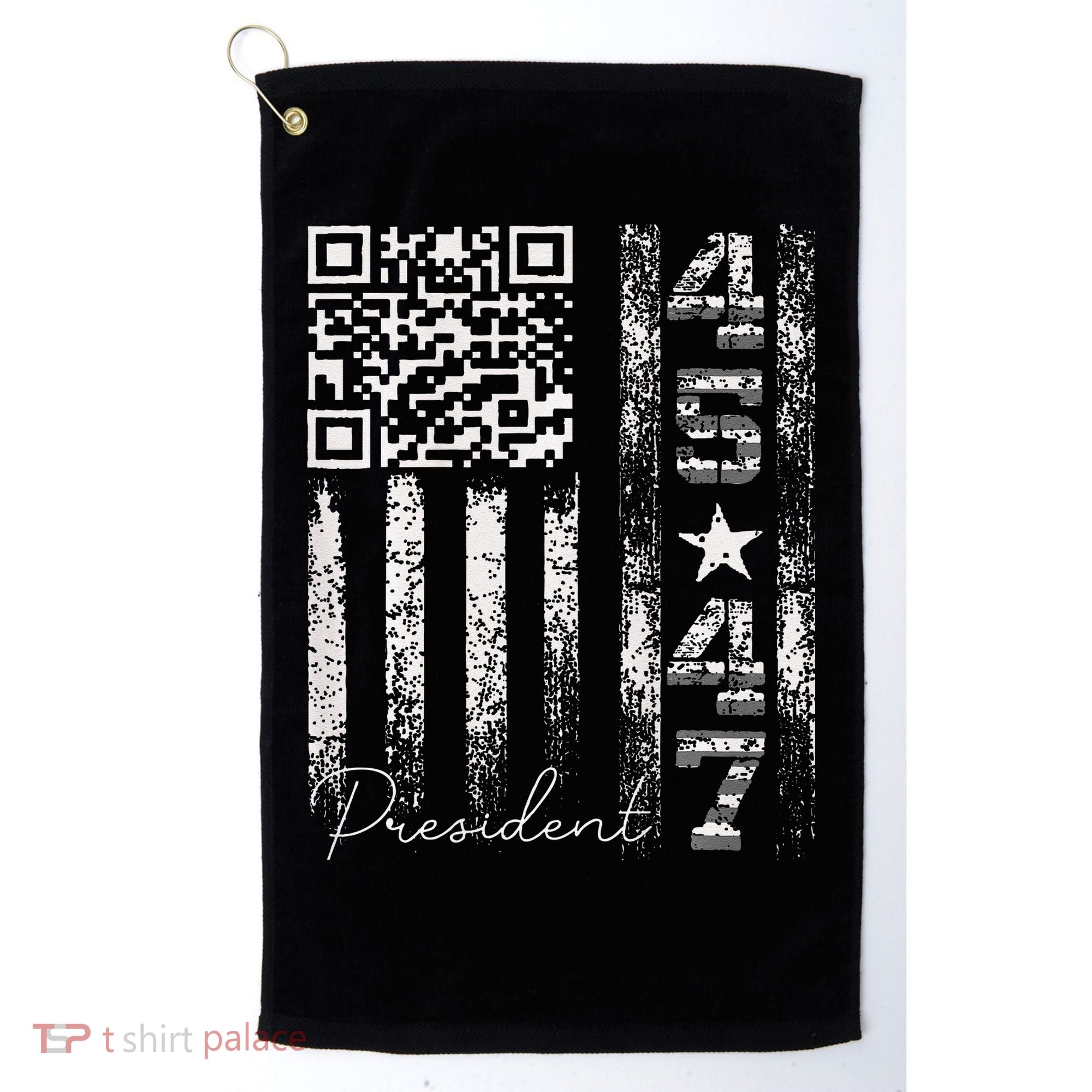 Funny Qr Scan Me President 4547 Trump Dancing Code Golf Towel