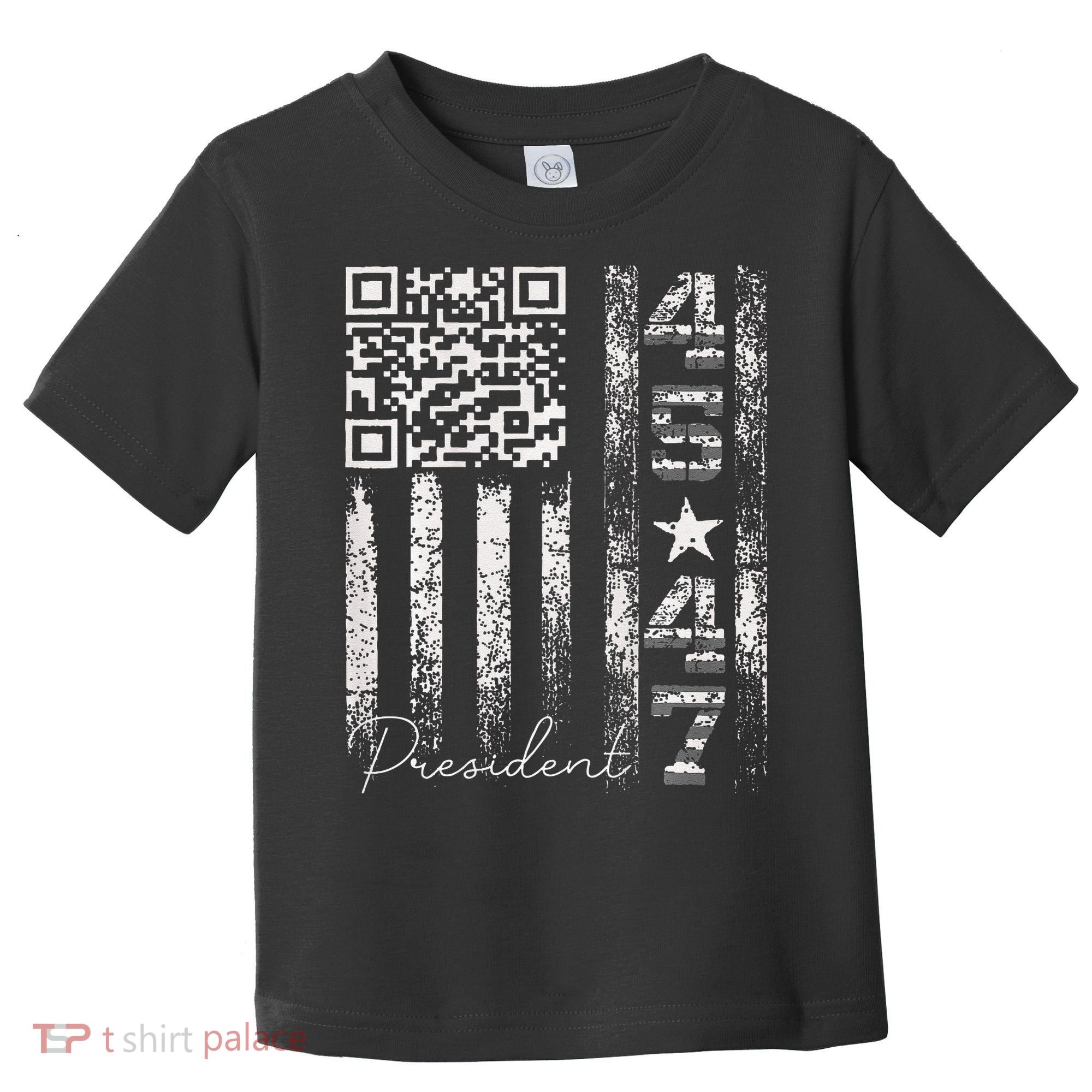 Funny Qr Scan Me President 4547 Trump Dancing Code Toddler T-Shirt