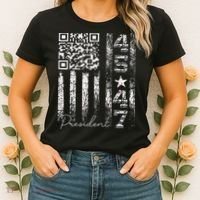 Funny Qr Scan Me President 4547 Trump Dancing Code Women's T-Shirt thumb 2
