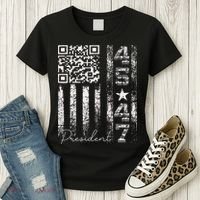 Funny Qr Scan Me President 4547 Trump Dancing Code Women's T-Shirt thumb 3