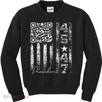 Funny Qr Scan Me President 4547 Trump Dancing Code Kids Sweatshirt thumb 0