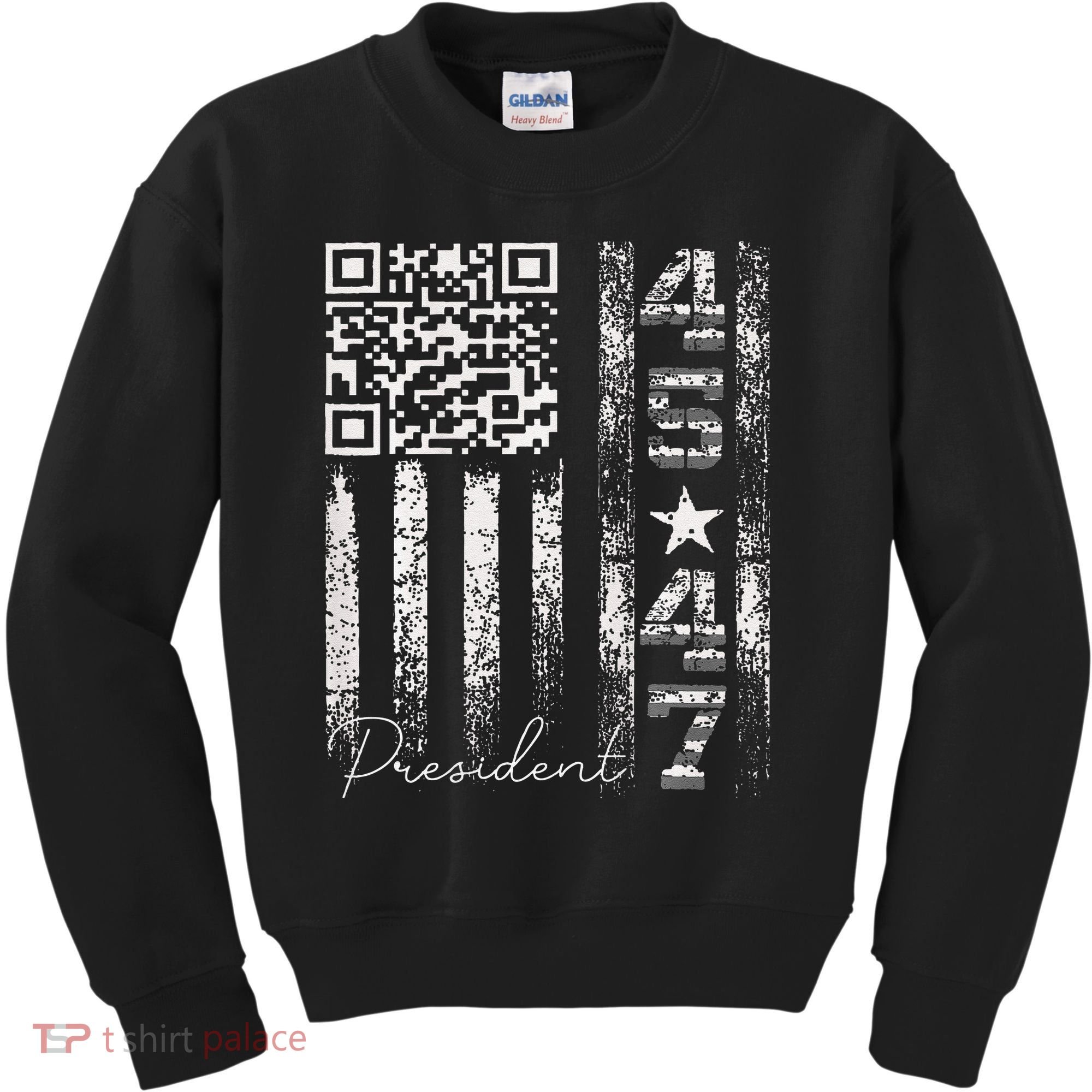 Funny Qr Scan Me President 4547 Trump Dancing Code Kids Sweatshirt