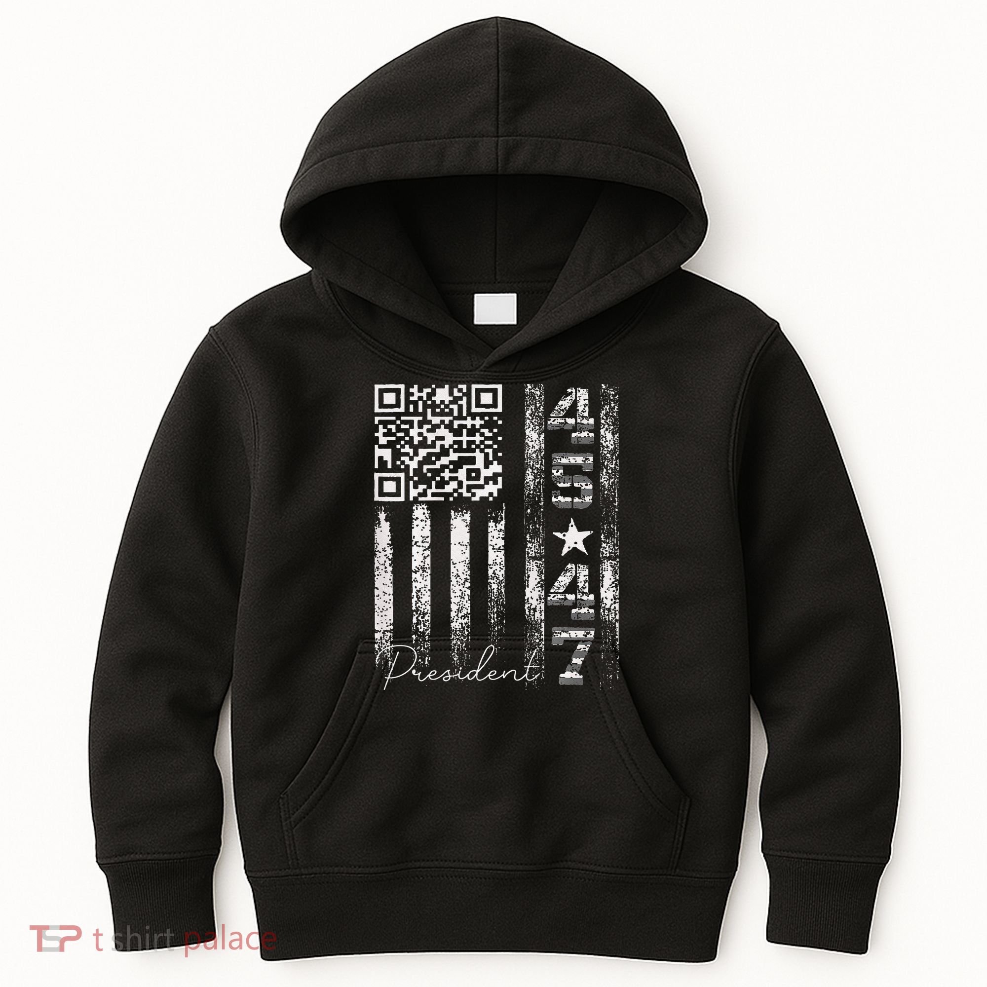 Funny Qr Scan Me President 4547 Trump Dancing Code Kids Hoodie