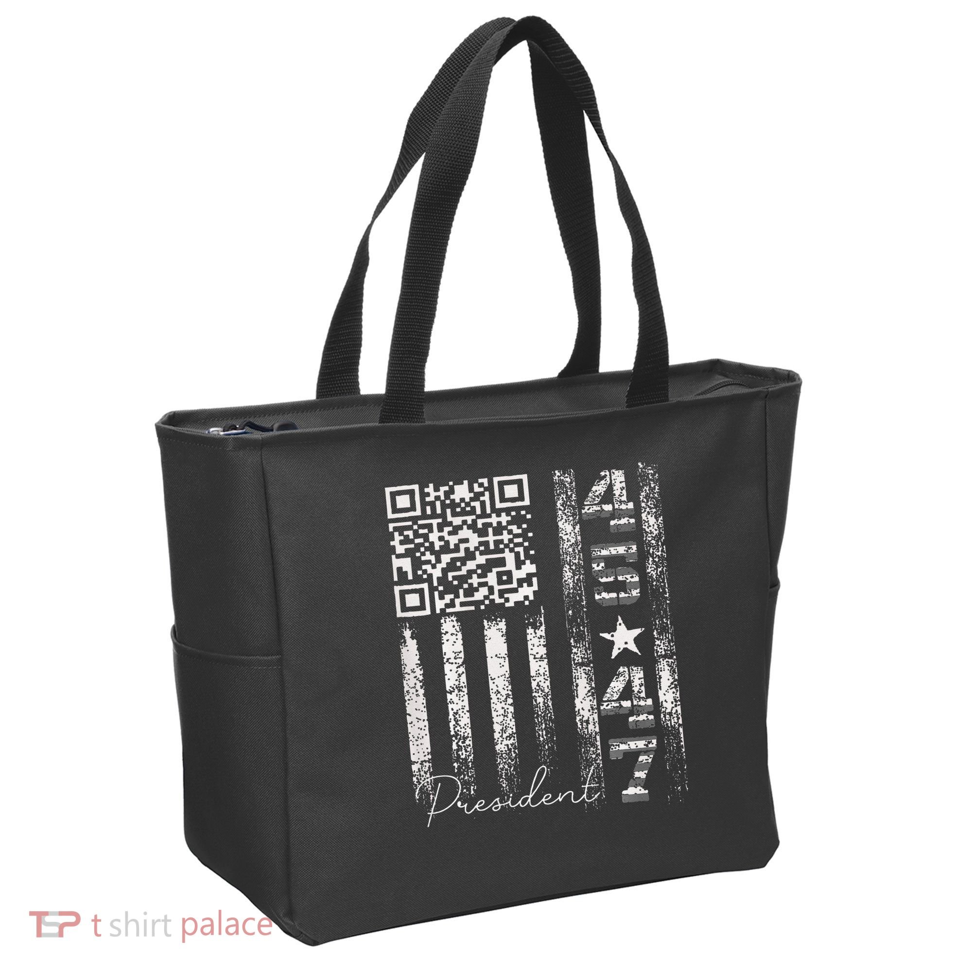 Funny Qr Scan Me President 4547 Trump Dancing Code Tote Bag